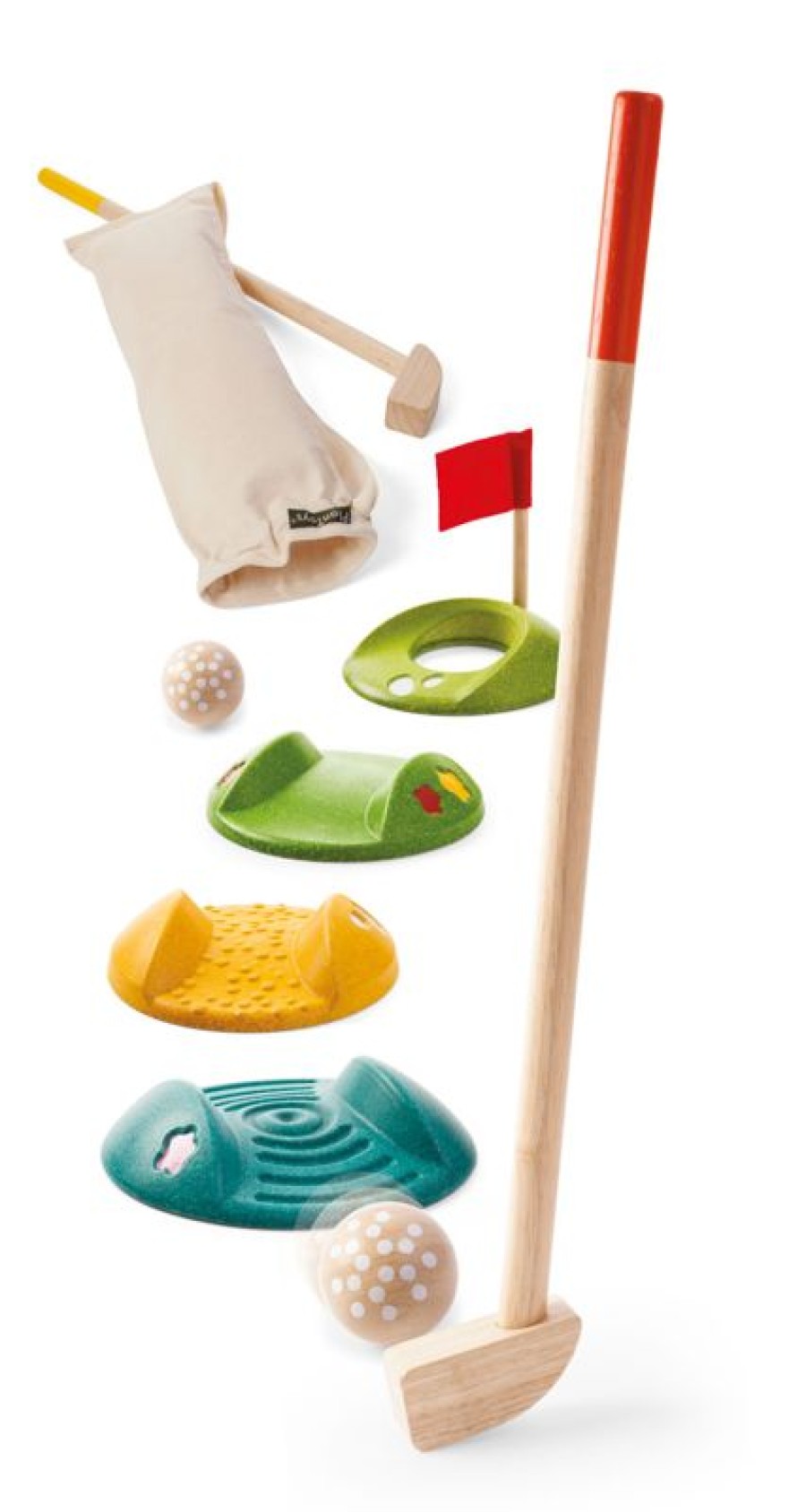 Plan Toys Mini Golf Doble - Plan Toys | Bolos, Petanca Y Croquet