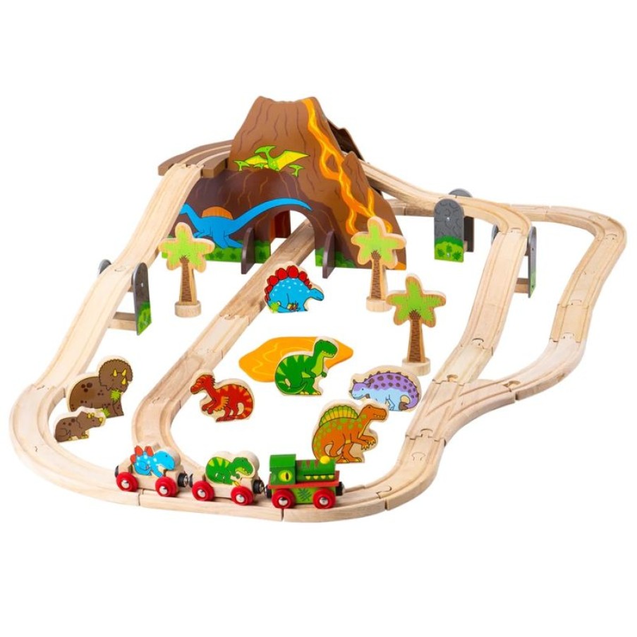 Bigjigs Toys Juego De Tren Dinosaurio - Bigjigs Toys | Rutas Del Tren Brio