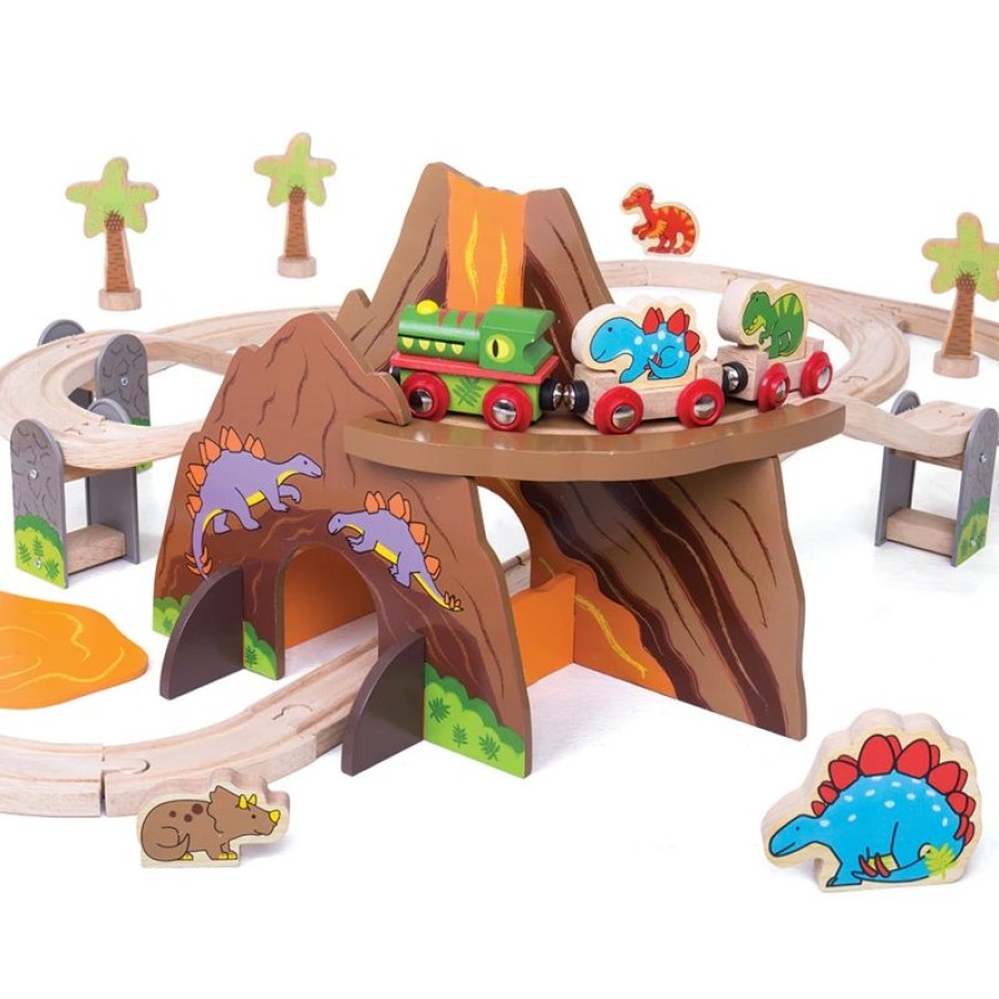 Bigjigs Toys Juego De Tren Dinosaurio - Bigjigs Toys | Rutas Del Tren Brio