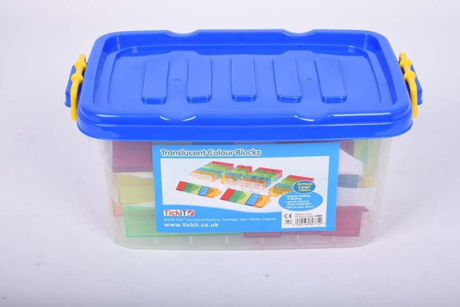 TickiT Bloques De Colores Translucidos 50 Piezas - Tickit | Juegos Montessori