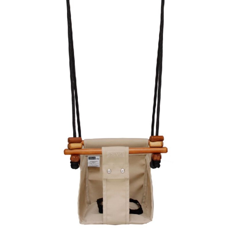 Solvej Swings Columpio De Madera Y Tela Para Bebes Beige - Solvej Swings | Muebles De Jardin, Columpios