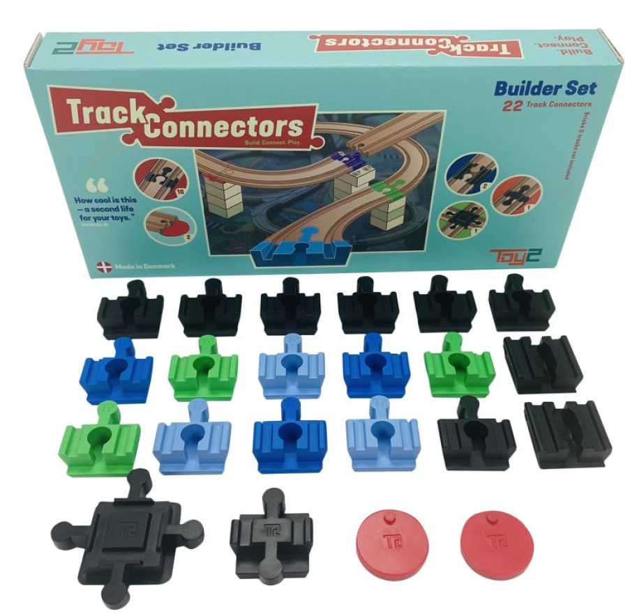 Toy2 Builder Set - 22 Conectores De Via - Toy2 | Rails Brio