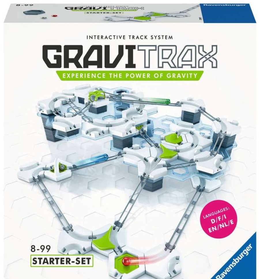 Ravensburger Gravitrax - Set De Iniciacion Blanco Gris Ravensburger | Circuitos Y Toboganes De Bolas