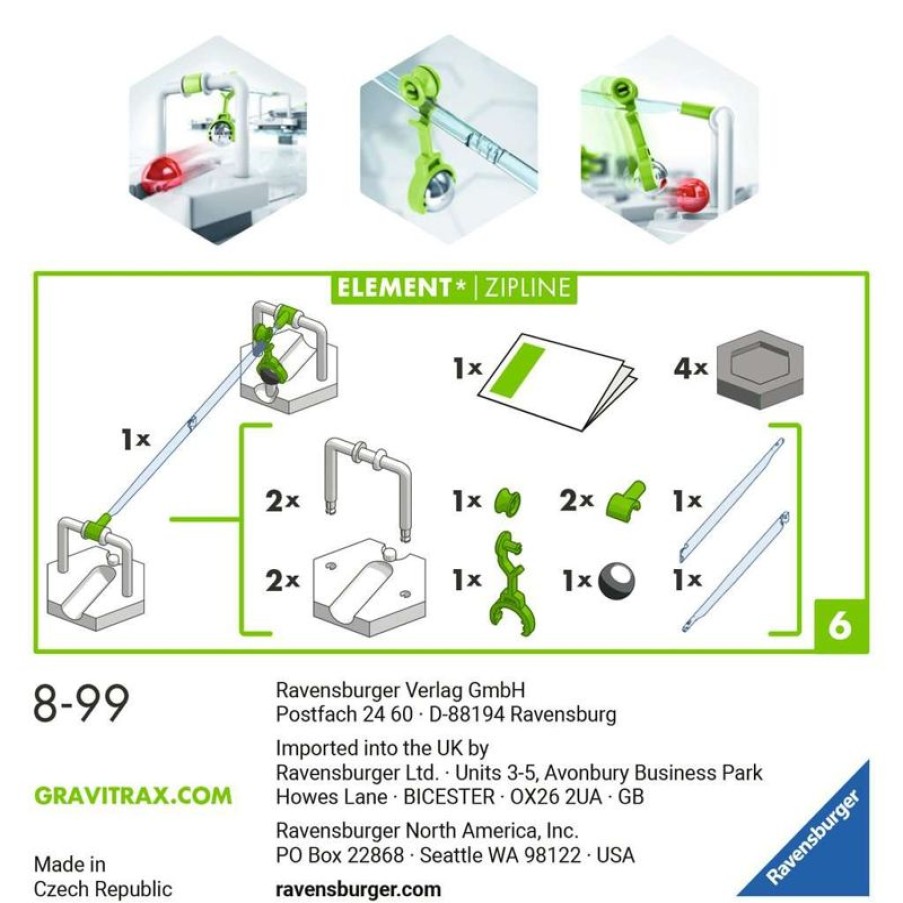 Ravensburger Gravitrax - Extension Tirolina 2 - Ravensburger | Circuitos Y Toboganes De Bolas