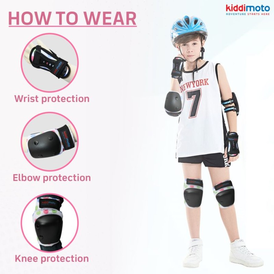 Kiddimoto Set De Proteccion Infantil Dotty M En Color Pastel - Kiddimoto | Cascos Y Guantes