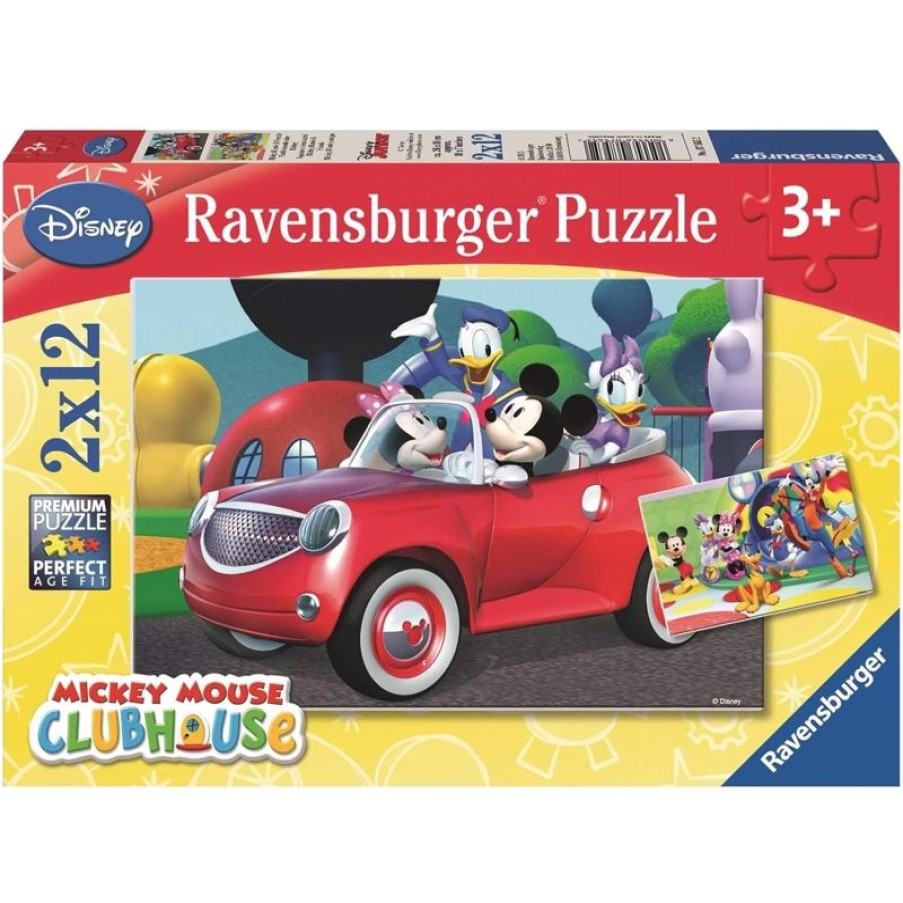 Ravensburger Puzzle Mickey, Minnie Y Sus Amigos 2X12P - Ravensburger | Rompecabezas De 12 Piezas