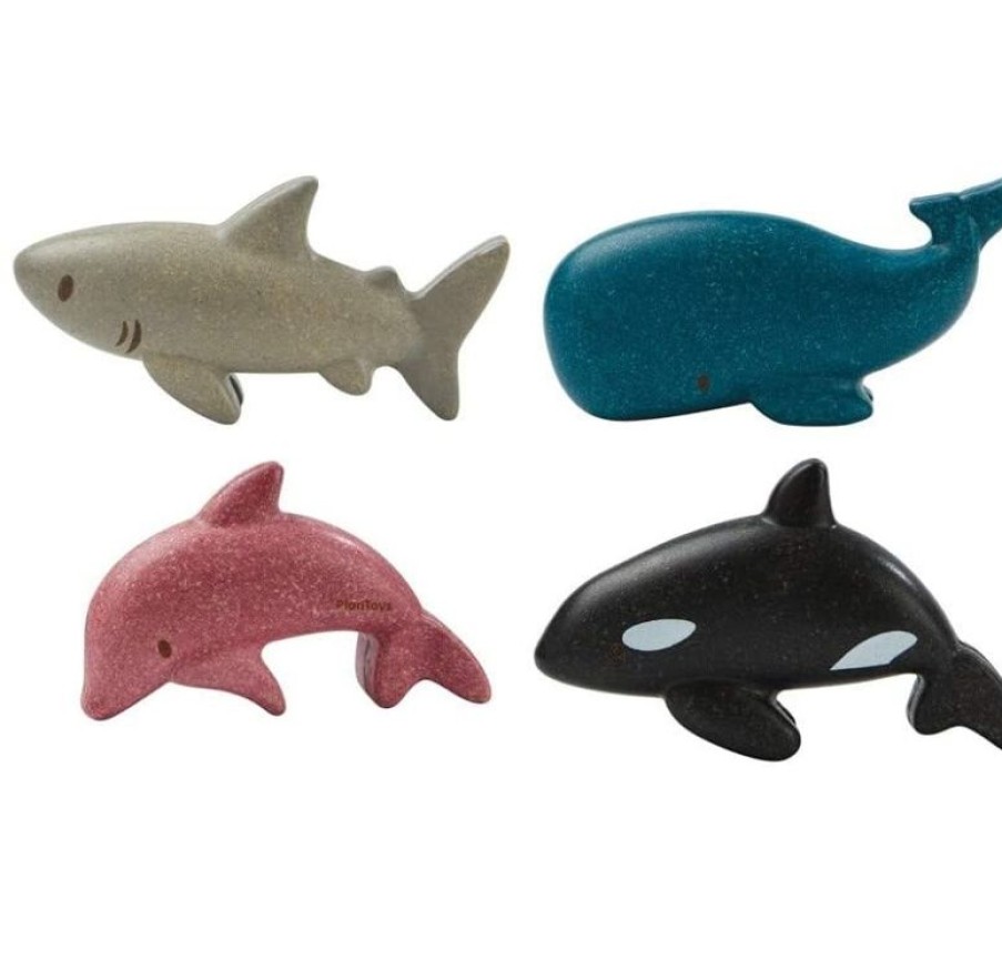 Plan Toys Figuras - 4 Animales Del Mar - Plan Toys | Animales Marinos