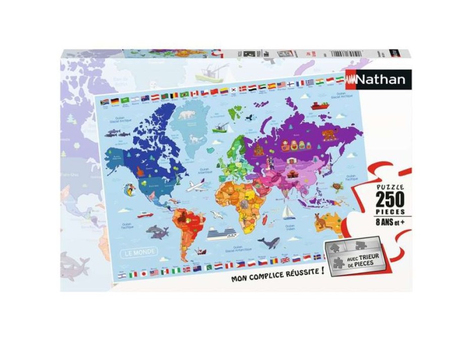 Nathan Puzzle Mapa Del Mundo 250 Piezas - Nathan | Puzzles De 250 Piezas Y Mas