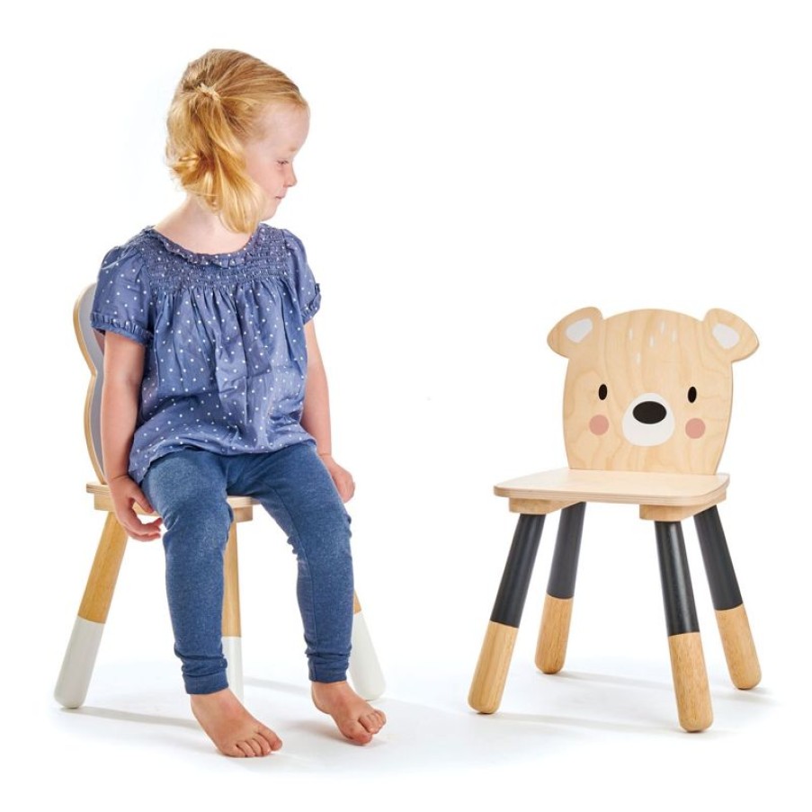 Tender Leaf Toys Silla Infantil De Madera Oso Beige 30 X 30 X 48 Cm - Tender Leaf Toys | Escritorios, Mesas Y Sillas