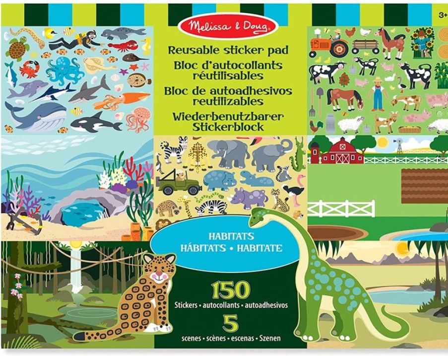 Melissa & Doug 150 Pegatinas Reutilizables - Habitats - Melissa & Doug | Actividades Creativas De Ocio