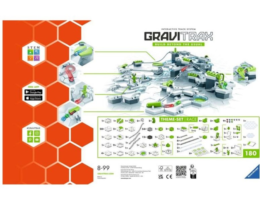 Ravensburger Gravitrax - Starter-Set Race 180 Piezas - Ravensburger | Circuitos Y Toboganes De Bolas