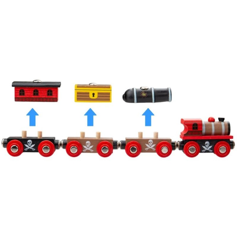 Bigjigs Toys Tren De Madera Pirata - Bigjigs Toys | Locomotoras, Vagones Y Trenes Brio