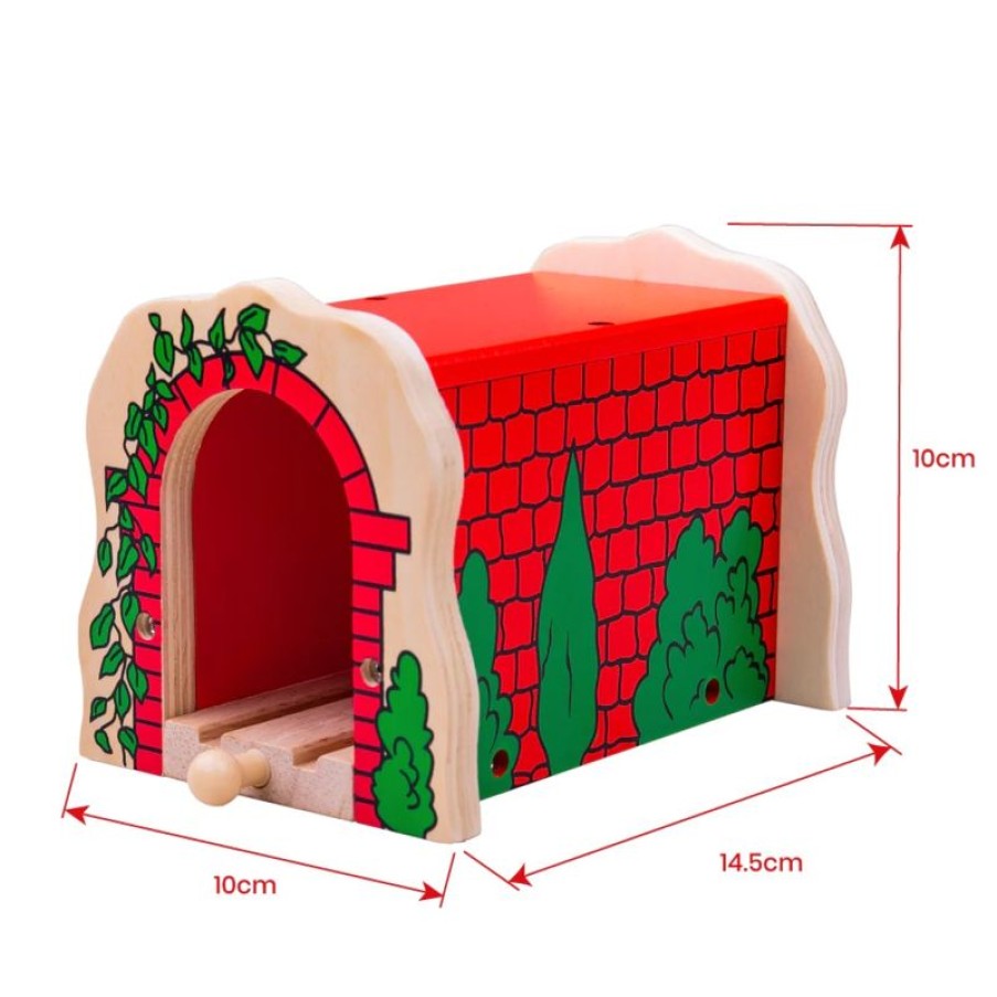 Bigjigs Toys Tunel Ladrillos Rojos - Bigjigs Toys | Estaciones De Ferrocarril, Puentes Y Edificios De La Brio